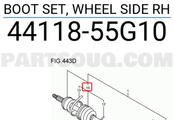 Suzuki 4411855G10 BOOT SET, WHEEL SIDE RH