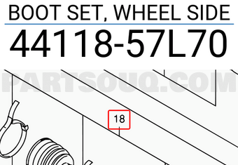 Suzuki 4411857L70 BOOT SET, WHEEL SIDE