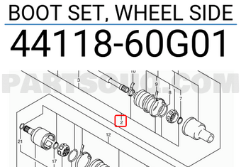 Suzuki 4411860G01 BOOT SET, WHEEL SIDE