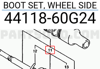 Suzuki 4411860G24 BOOT SET, WHEEL SIDE