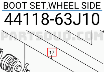 Suzuki 4411863J10 BOOT SET,WHEEL SIDE
