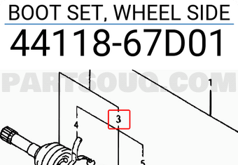 Suzuki 4411867D01 BOOT SET, WHEEL SIDE