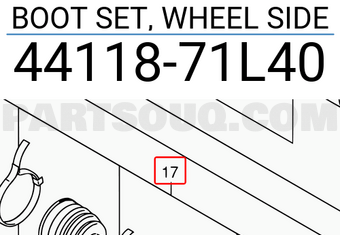 Suzuki 4411871L40 BOOT SET, WHEEL SIDE