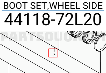 Suzuki 4411872L20 BOOT SET,WHEEL SIDE