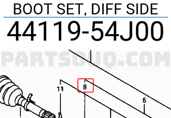 Suzuki 4411954J00 BOOT SET, DIFF SIDE