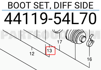 Suzuki 4411954L70 BOOT SET, DIFF SIDE
