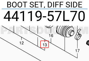 Suzuki 4411957L70 BOOT SET, DIFF SIDE
