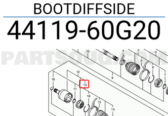 Suzuki 4411960G20 BOOTDIFFSIDE