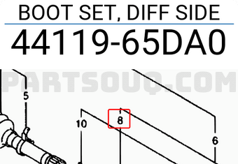 Suzuki 4411965DA0 BOOT SET, DIFF SIDE
