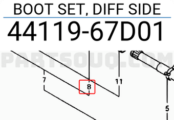 Suzuki 4411967D01 BOOT SET, DIFF SIDE