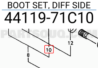 Suzuki 4411971C10 BOOT SET, DIFF SIDE