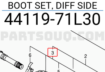 Suzuki 4411971L30 BOOT SET, DIFF SIDE