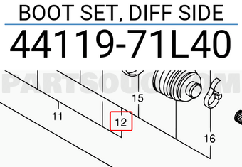 Suzuki 4411971L40 BOOT SET, DIFF SIDE