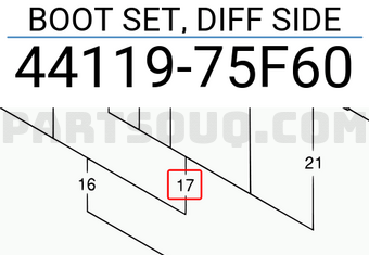 Suzuki 4411975F60 BOOT SET, DIFF SIDE