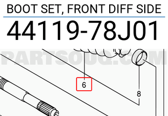 Suzuki 4411978J01 BOOT SET, FRONT DIFF SIDE