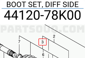 Suzuki 4412078K00 BOOT SET, DIFF SIDE