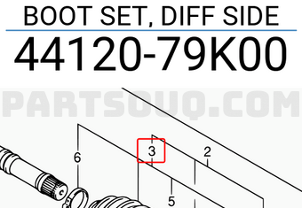Suzuki 4412079K00 BOOT SET, DIFF SIDE