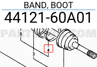 Suzuki 4412160A01 BAND, BOOT
