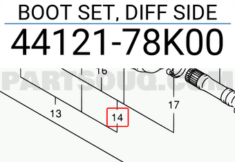 Suzuki 4412178K00 BOOT SET, DIFF SIDE