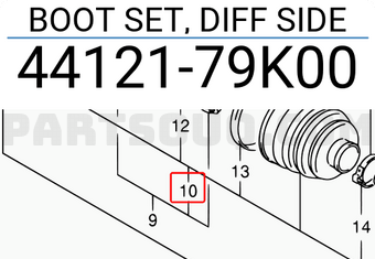 Suzuki 4412179K00 BOOT SET, DIFF SIDE