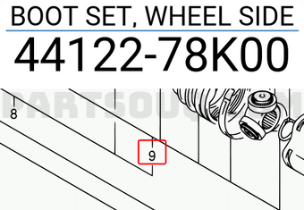 Suzuki 4412278K00 BOOT SET, WHEEL SIDE