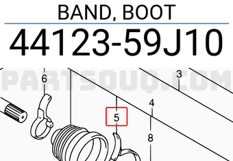 Suzuki 4412359J10 BAND, BOOT