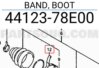 Suzuki 4412378E00 BAND, BOOT
