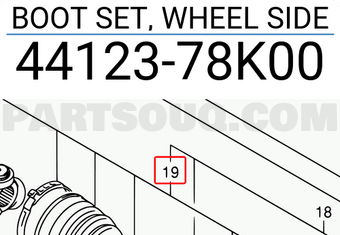 Suzuki 4412378K00 BOOT SET, WHEEL SIDE