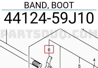 Suzuki 4412459J10 BAND, BOOT