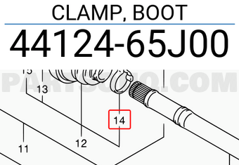Suzuki 4412465J00 CLAMP, BOOT