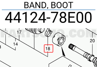 Suzuki 4412478E00 BAND, BOOT