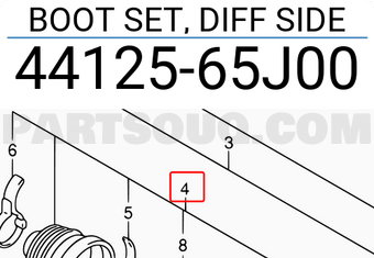 Suzuki 4412565J00 BOOT SET, DIFF SIDE