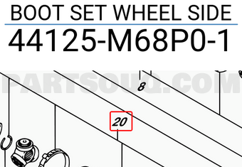 Suzuki 44125M68P01 BOOT SET WHEEL SIDE