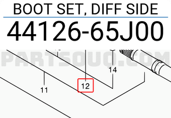 Suzuki 4412665J00 BOOT SET, DIFF SIDE