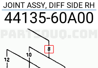 Suzuki 4413560A00 JOINT ASSY, DIFF SIDE RH