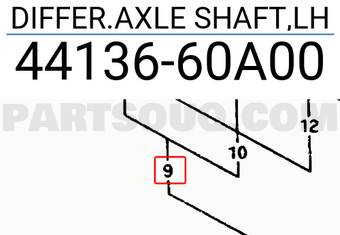 Suzuki 4413660A00 DIFFER.AXLE SHAFT,LH