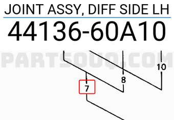 Suzuki 4413660A10 JOINT ASSY, DIFF SIDE LH