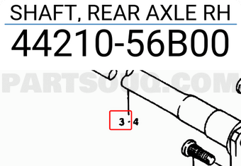 Suzuki 4421056B00 SHAFT, REAR AXLE RH