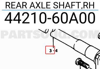 Suzuki 4421060A00 REAR AXLE SHAFT,RH