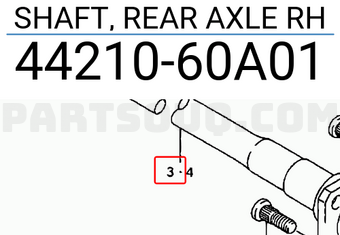 Suzuki 4421060A01 SHAFT, REAR AXLE RH