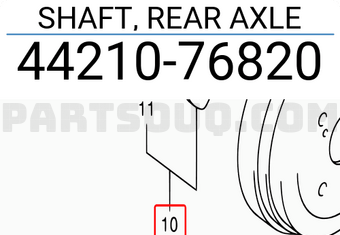Suzuki 4421076820 SHAFT, REAR AXLE