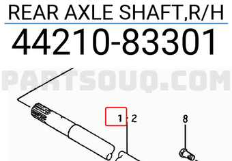 Suzuki 4421083301 REAR AXLE SHAFT,R/H