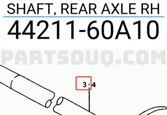 Suzuki 4421160A10 SHAFT, REAR AXLE RH