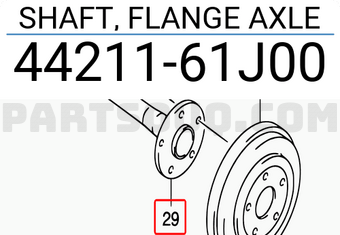 Suzuki 4421161J00 SHAFT, FLANGE AXLE