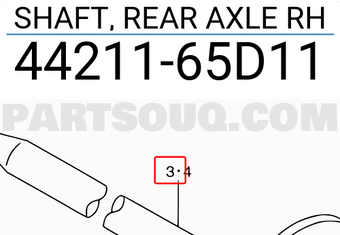 Suzuki 4421165D11 SHAFT, REAR AXLE RH