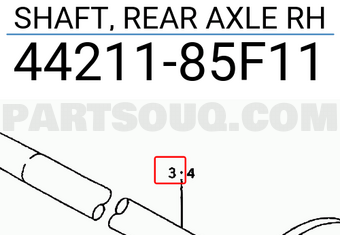 Suzuki 4421185F11 SHAFT, REAR AXLE RH