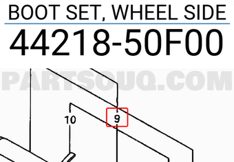 Suzuki 4421850F00 BOOT SET, WHEEL SIDE