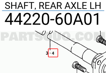 Suzuki 4422060A01 SHAFT, REAR AXLE LH