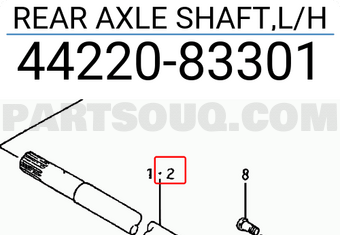 Suzuki 4422083301 REAR AXLE SHAFT,L/H