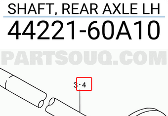Suzuki 4422160A10 SHAFT, REAR AXLE LH